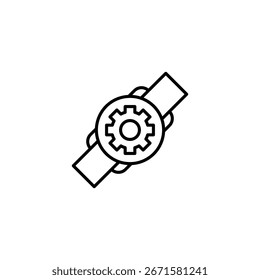 Icono Mecánico Del Reloj Que Muestra El Avance Tecnológico Y La Medida De La Precisión