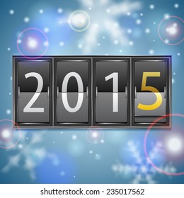Mechanical Timetable with New Year 2015 on Bright Background. Vector illustration.