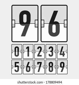 Numbers Mechanical Scoreboard Alphabet Illustration Design Stock Vector ...