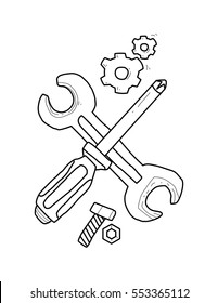 Mechanical Tools Doodle