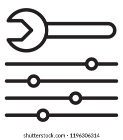 Mechanical tools in a icon showing settings 