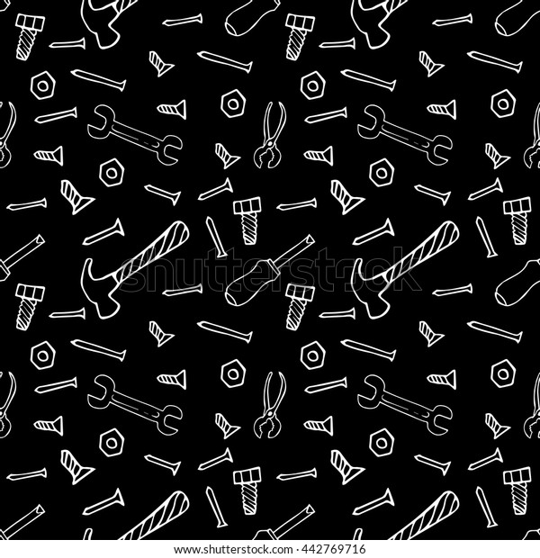 Mechanical Tools Seamless Pattern Vector Stock Vector (Royalty Free ...