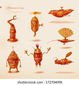 Mechanical toys. Eps 10