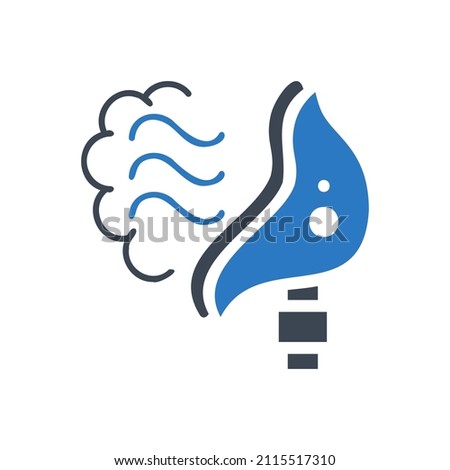 Mechanical ventilation related vector glyph icon. Medical ventilator sign. Isolated on white background. Editable vector illustration