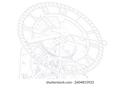 mechanical vintage clock 3d illustration