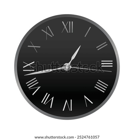 Mechanical watch in classic design. Realistic wall watch, luxury fashion object on white background. Elegant business chronograph