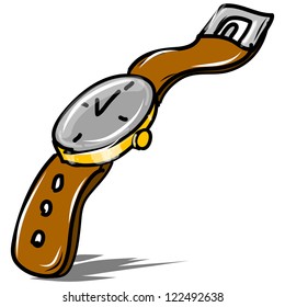 Mechanical watch isolated on white background