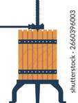 Mechanical wine press vector illustration