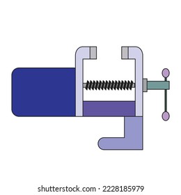 A mechanical work fixture for blacksmith and carpentry shop - Workshop illustration - Tool shop vector , manufacturing icon 