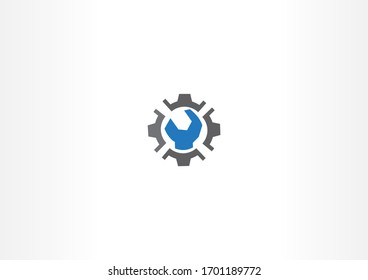 mechanical worker vector logo icon design