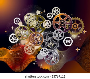 Mechanical world gears fantasy