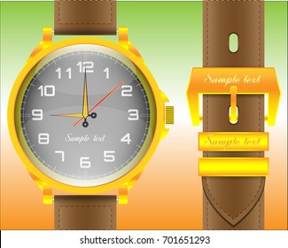 Mechanical wristwatch with leather strap