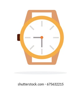 Mechanical wristwatch without strap vector flat material design isolated on white