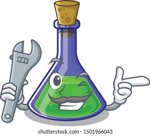 MechanicMechanic magic potion on the cartoon table