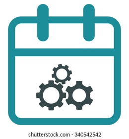 Mechanics Date vector icon. Style is bicolor flat symbol, soft blue colors, rounded angles, white background.