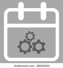 Mechanics Date vector icon. Style is bicolor flat symbol, dark gray and white colors, rounded angles, silver background.