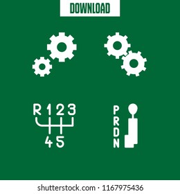 mechanics icon. 4 mechanics vector set. gears, gear and gearbox icons for web and design about mechanics theme