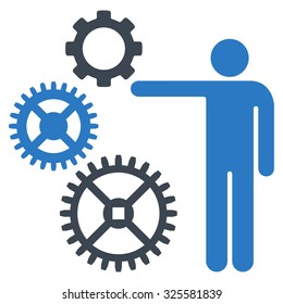 Mechanics Presentation vector icon. Style is bicolor flat symbol, smooth blue colors, rounded angles, white background.