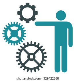 Mechanics Presentation vector icon. Style is bicolor flat symbol, soft blue colors, rounded angles, white background.