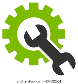Mechanics Service Tools vector icon. Style is bicolor flat icon symbol, eco green and gray colors, white background.