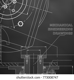 Mechanics Technical Design Black Background Stock Vector (Royalty Free ...