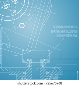 Mechanics. Technical design. Blue and white