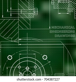 Mechanics. Technical design. Corporate Identity. Green background. Points