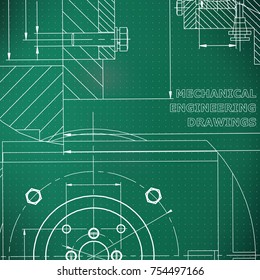 Mechanics. Technical design. Corporate Identity. Light green background. Points