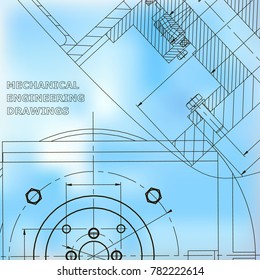Mechanics. Technical design. Cover, flyer, banner. Corporate Identity. Blue