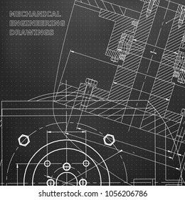 Mechanics. Technical design. Engineering. Corporate Identity. Black background. Points