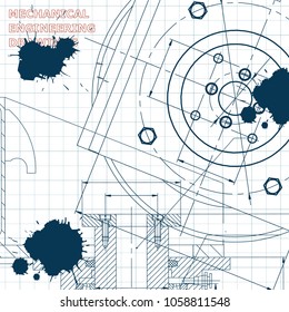 Mechanics. Technical design. Engineering Draft Ink Blots