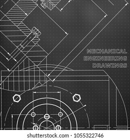 Mechanics. Technical design. Engineering. Mechanical Corporate Identity. Black background. Points