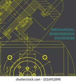 Mechanics. Technical design. Engineering style. Mechanical. Cover, flyer, banner. Corporate Identity. Gray