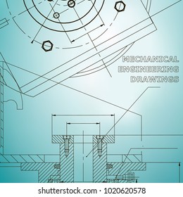 Mechanics. Technical design. Engineering style. Mechanical instrument making. Light blue