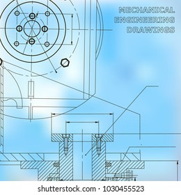 Mechanics. Technical design. Engineering style. Mechanical. Blue