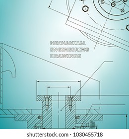 Mechanics. Technical design. Engineering style. Mechanical instrument making. Cover. Light blue