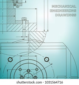 Mechanics. Technical design. Engineering style. Mechanical instrument making. Cover. Corporate Identity. Light blue