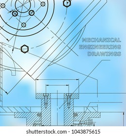 Mechanics. Technical design. Engineering style. Mechanical instrument making. Cover, flyer. Corporate Identity. Blue