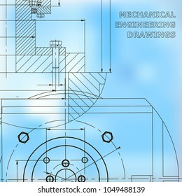 Mechanics. Technical design. Engineering style. Mechanical instrument making. Cover. Corporate Identity. Blue