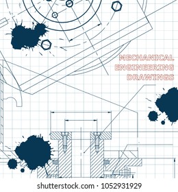 Mechanics. Technical design. Engineering style. Mechanical instrument making. Draft Ink Blots