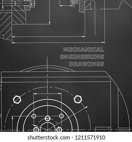 Mechanics. Technical design. Engineering style. Mechanical. Corporate Identity. Black background. Grid