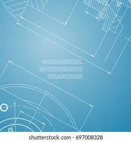 Mechanics. Technical design. Engineering style. Mechanical Corporate Identity. Blue and white