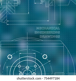 Mechanics. Technical design. Engineering style. Mechanical. Corporate Identity. Blue background. Points