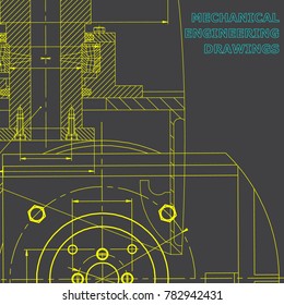 Mechanics. Technical design. Engineering style. Cover, flyer, banner. Corporate Identity. Gray