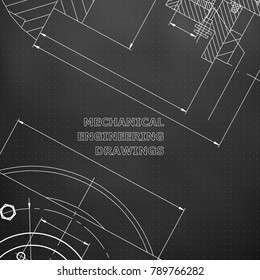 Mechanics. Technical design. Engineering style. Mechanical Corporate Identity. Black background. Points