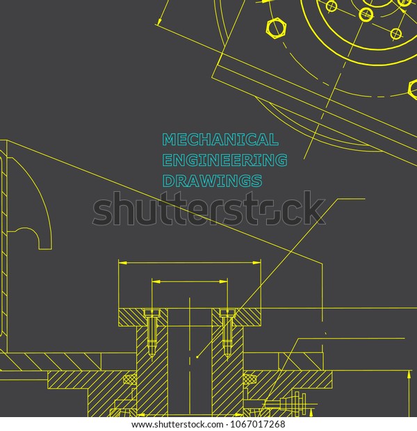 Mechanics. Technical design. Engineering\
style. Mechanical instrument making. Cover.\
Gray