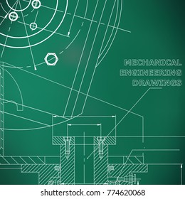 Mechanics. Technical design. Light green background
