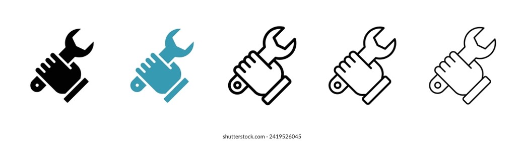 Mechanic's Tool Vector Icon Set. Workshop Instrument Vector Symbol for UI design.