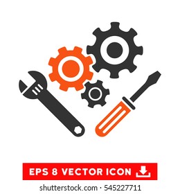 Mechanics Tools EPS vector pictogram. Illustration style is flat iconic bicolor orange and gray symbol on white background.