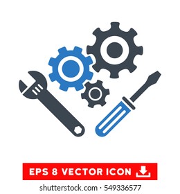 Mechanics Tools EPS vector pictograph. Illustration style is flat iconic bicolor smooth blue symbol on white background.